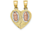 FJC Finejewelers 10k Two-tone Gold with Rhodium Break Apart Te Amo Charm