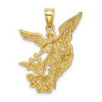 FJC Finejewelers 10k Yellow Gold Bright Cut with with Rhodium Saint Michael Charm