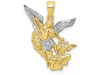 FJC Finejewelers 10k Yellow Gold Bright Cut with with Rhodium Saint Michael Charm