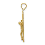 FJC Finejewelers 10k Yellow Gold Polished Textured Crucifix Charm