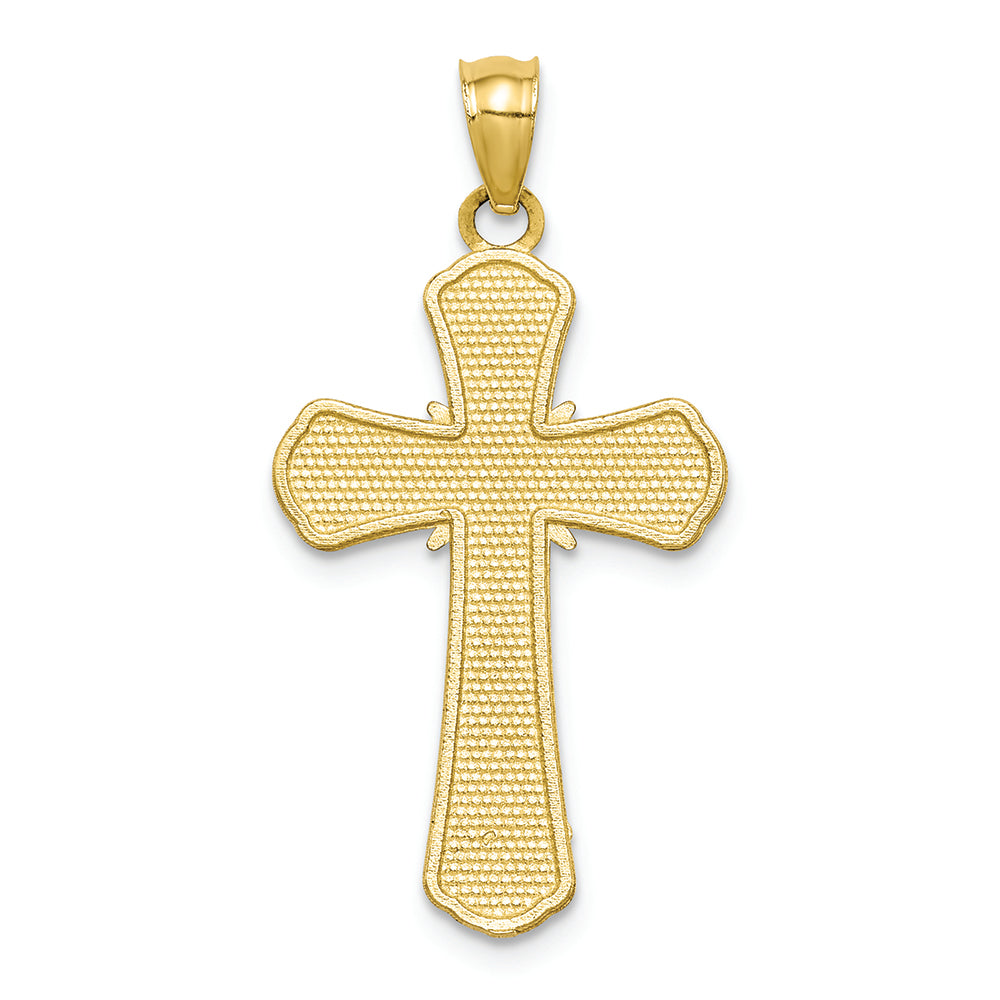 FJC Finejewelers 10k Yellow Gold Polished Textured Crucifix Charm