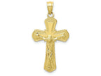 FJC Finejewelers 10k Yellow Gold Polished Textured Crucifix Charm