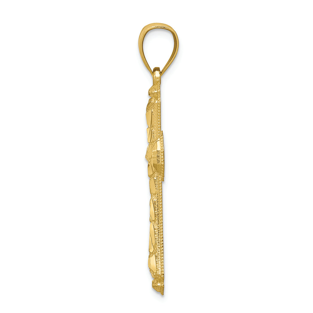 FJC Finejewelers 10k Yellow Gold Bright Cut Cross Charm