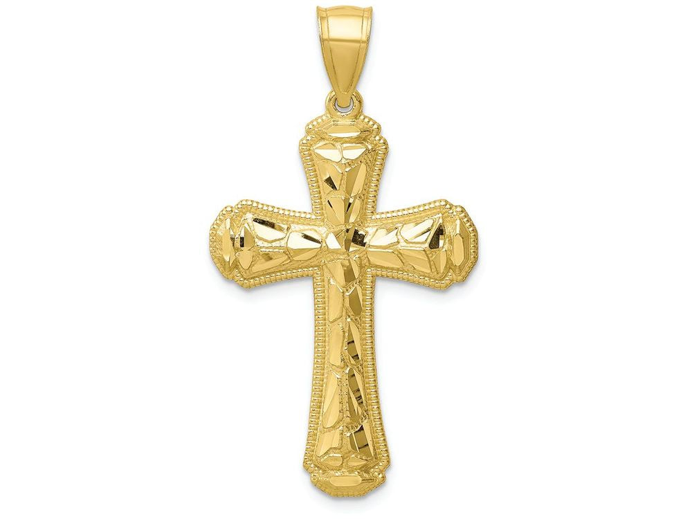 FJC Finejewelers 10k Yellow Gold Bright Cut Cross Charm