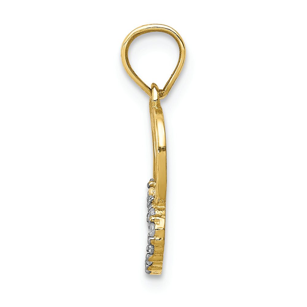 FJC Finejewelers 10k Yellow Gold CZ Heart In Heart Charm