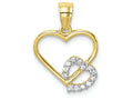 FJC Finejewelers 10k Yellow Gold CZ Heart In Heart Charm