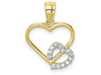 FJC Finejewelers 10k Yellow Gold CZ Heart In Heart Charm