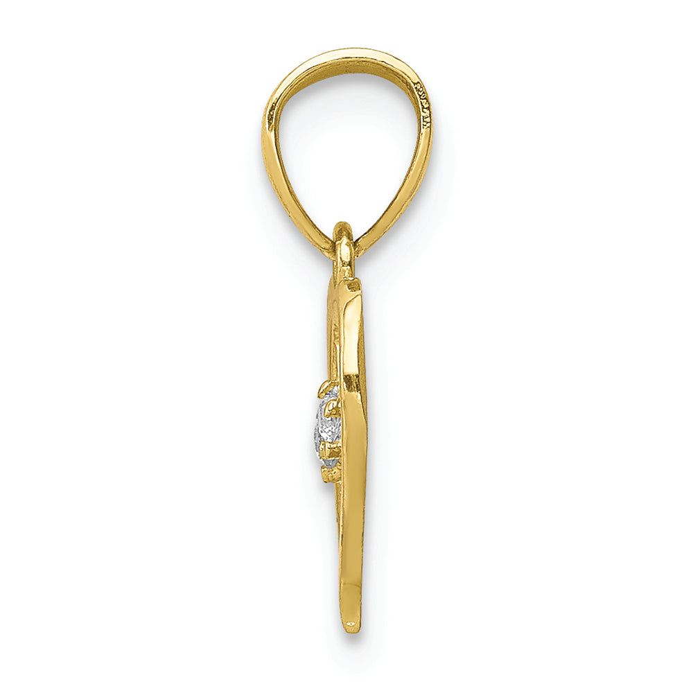 FJC Finejewelers 10k Yellow Gold CZ Heart Charm