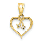 FJC Finejewelers 10k Yellow Gold CZ Heart Charm