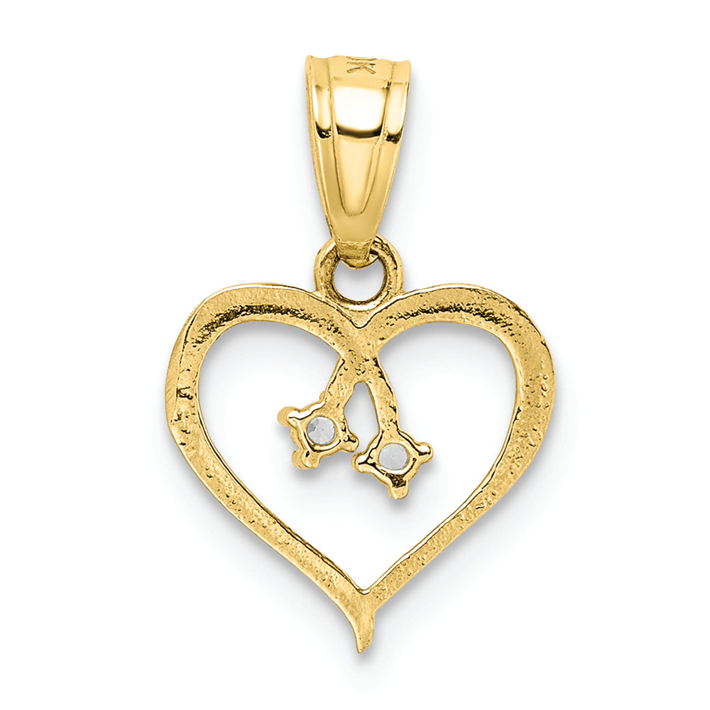 FJC Finejewelers 10k Yellow Gold CZ Heart Charm