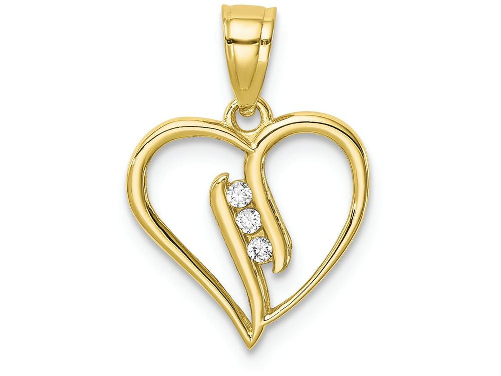 FJC Finejewelers 10k Yellow Gold CZ Heart Charm