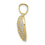 FJC Finejewelers 10k Yellow Gold CZ Micropave Heart Charm
