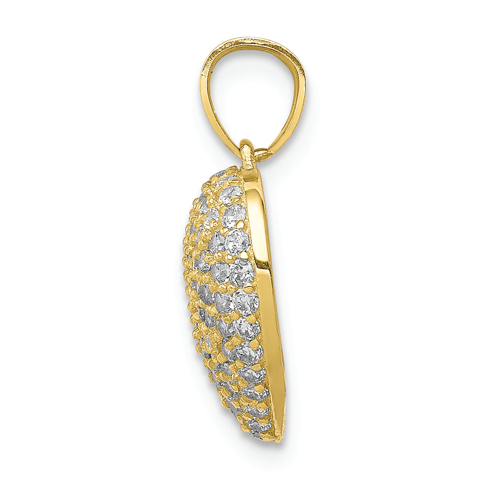 FJC Finejewelers 10k Yellow Gold CZ Micropave Heart Charm