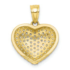 FJC Finejewelers 10k Yellow Gold CZ Micropave Heart Charm