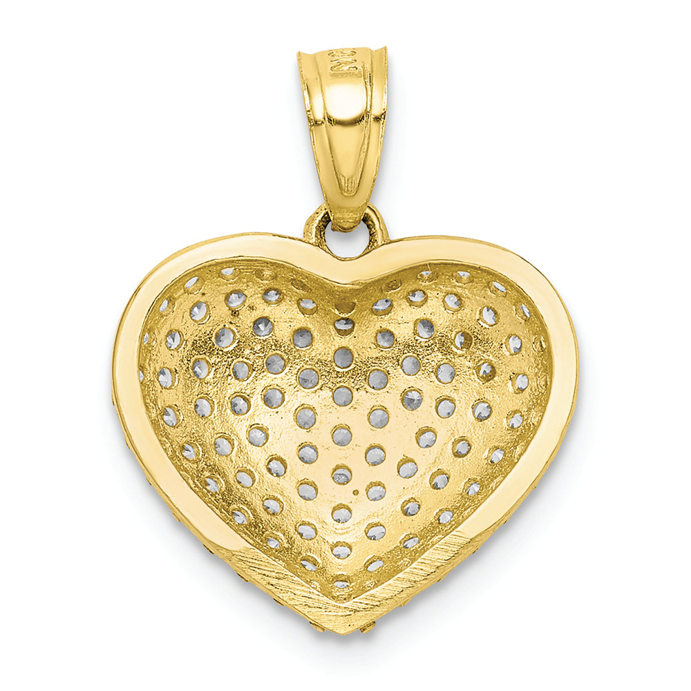 FJC Finejewelers 10k Yellow Gold CZ Micropave Heart Charm