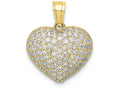 FJC Finejewelers 10k Yellow Gold CZ Micropave Heart Charm