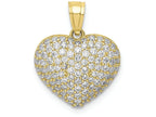 FJC Finejewelers 10k Yellow Gold CZ Micropave Heart Charm