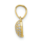 FJC Finejewelers 10k Yellow Gold CZ Micropave Heart Charm