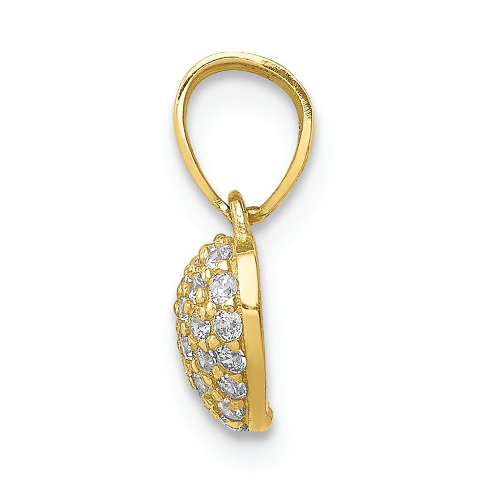 FJC Finejewelers 10k Yellow Gold CZ Micropave Heart Charm