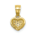 FJC Finejewelers 10k Yellow Gold CZ Micropave Heart Charm
