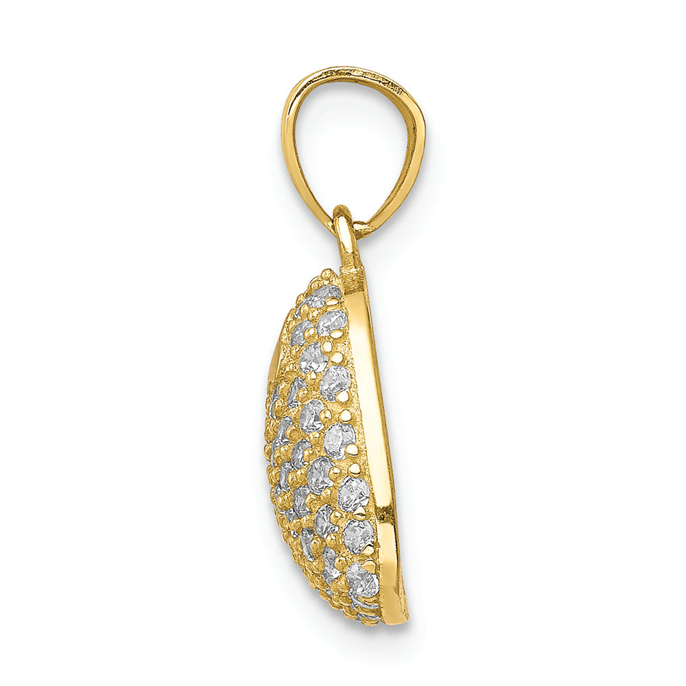 FJC Finejewelers 10k Yellow Gold CZ Micropave Heart Charm