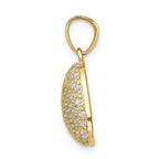 FJC Finejewelers 10k Yellow Gold CZ Micropave Heart Charm