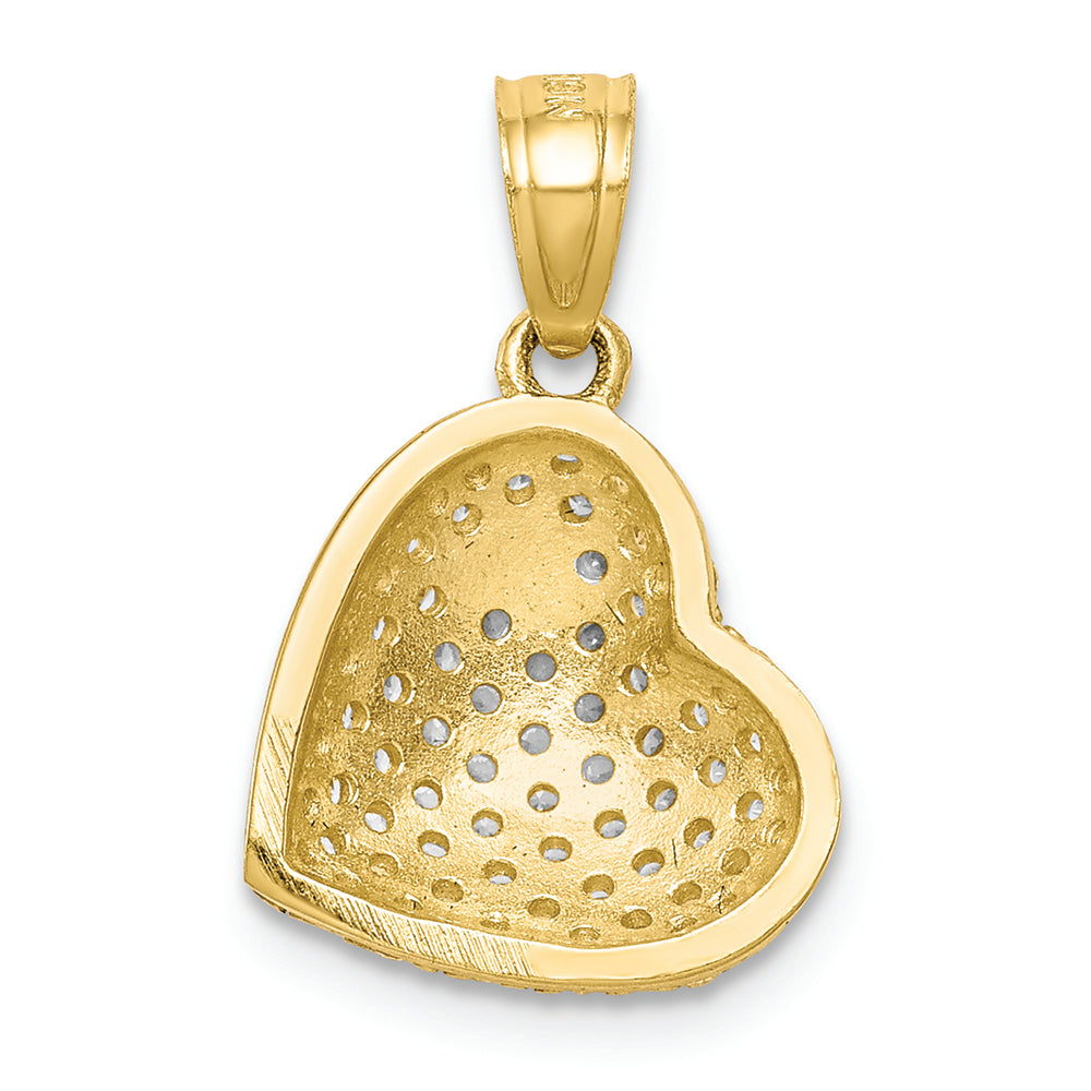 FJC Finejewelers 10k Yellow Gold CZ Micropave Heart Charm
