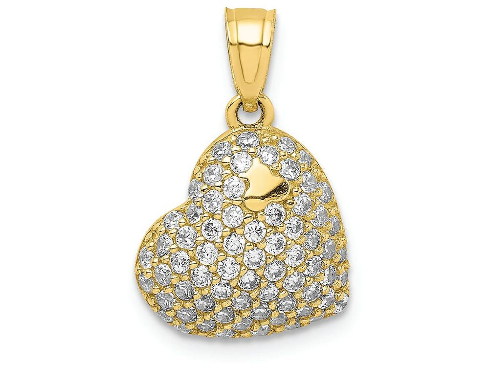FJC Finejewelers 10k Yellow Gold CZ Micropave Heart Charm