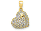 FJC Finejewelers 10k Yellow Gold CZ Micropave Heart Charm