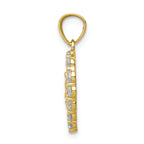 FJC Finejewelers 10k Two-tone Gold with Rhodium CZ Guadalupe In Heart Charm