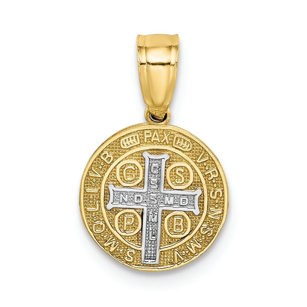 FJC Finejewelers 10k Yellow Gold with with Rhodium San Beito Medal Charm