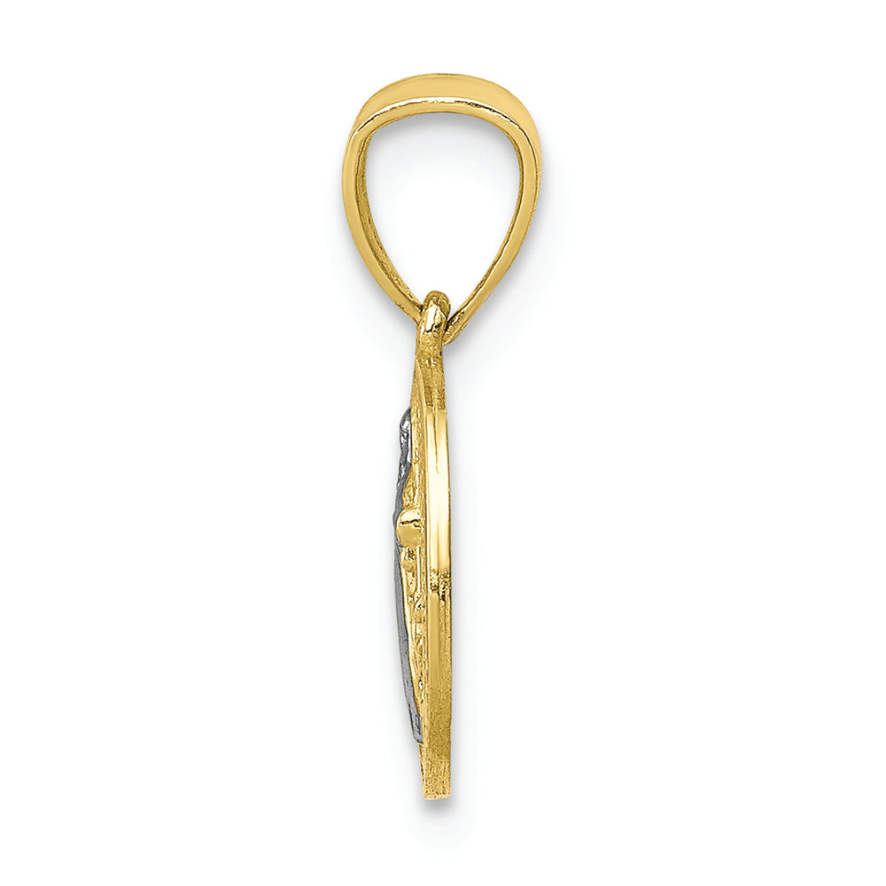 FJC Finejewelers 10k Yellow Gold with with Rhodium San Beito Medal Charm