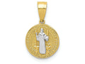 FJC Finejewelers 10k Yellow Gold with with Rhodium San Beito Medal Charm
