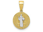 FJC Finejewelers 10k Yellow Gold with with Rhodium San Beito Medal Charm