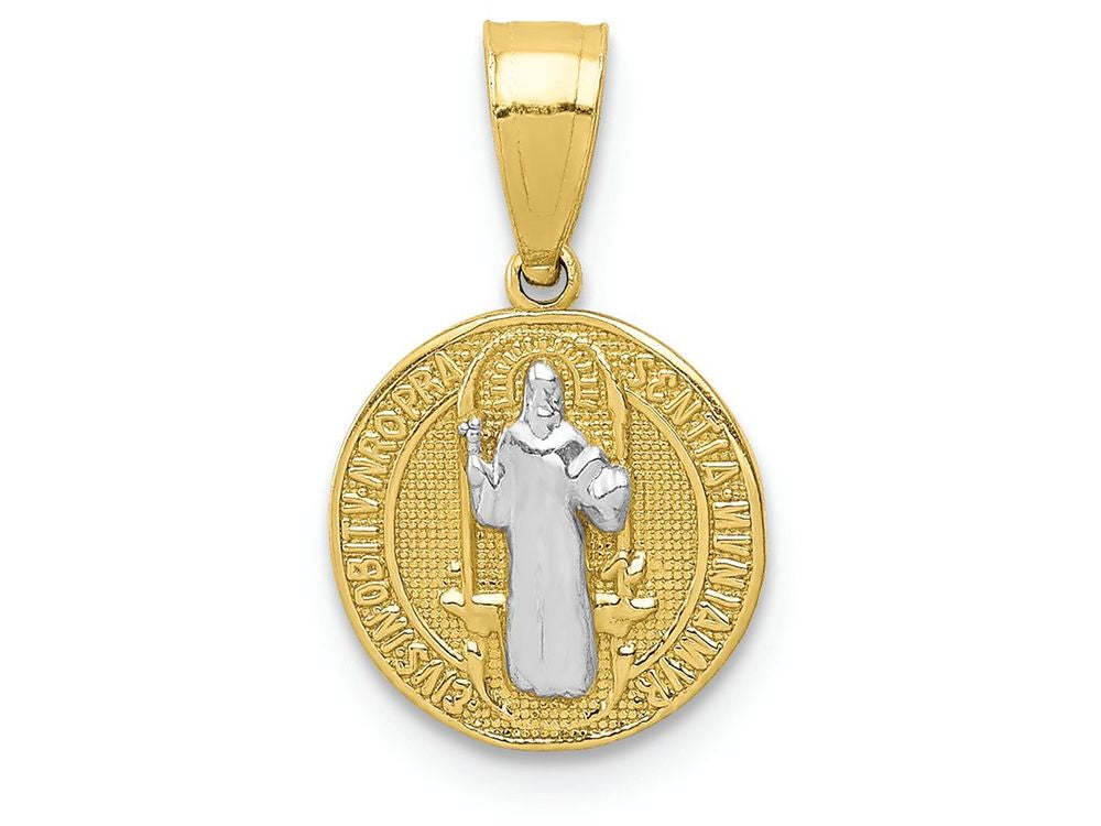 FJC Finejewelers 10k Yellow Gold with with Rhodium San Beito Medal Charm