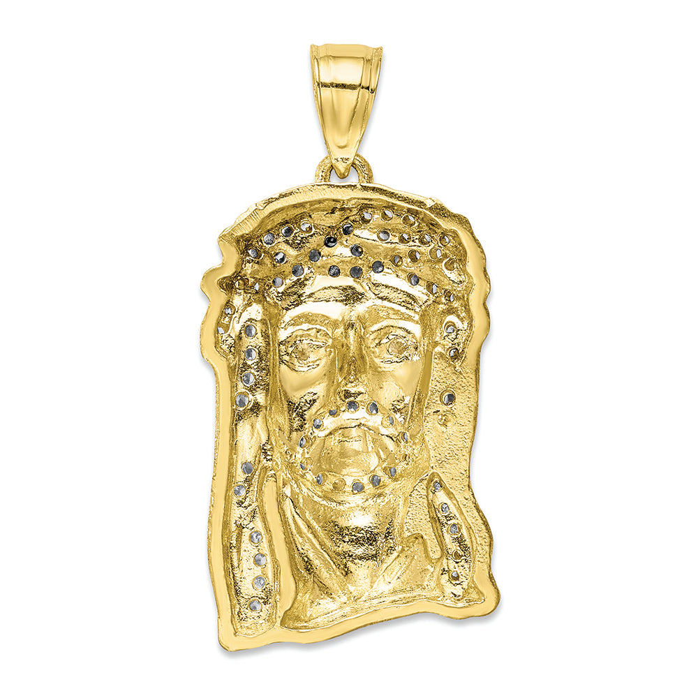 FJC Finejewelers 10k Yellow Gold CZ Micropave Jesus Face Charm