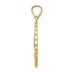 FJC Finejewelers 10k Yellow Gold Bright Cut with with Rhodium Jesus Face Charm