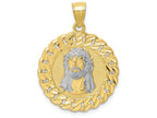 FJC Finejewelers 10k Yellow Gold Bright Cut with with Rhodium Jesus Face Charm