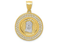FJC Finejewelers 10k Yellow Gold with with Rhodium CZ Channel Edge Pave Jesus Face Charm