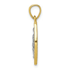 FJC Finejewelers 10k Yellow Gold with with Rhodium CZ Pave Lady Of Guadalupe Charm