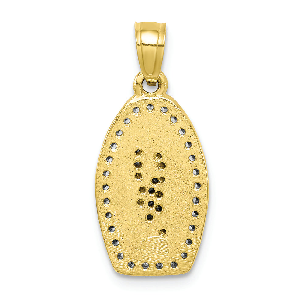 FJC Finejewelers 10k Yellow Gold with with Rhodium CZ Pave Lady Of Guadalupe Charm