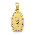 FJC Finejewelers 10k Yellow Gold with with Rhodium CZ Pave Lady Of Guadalupe Charm