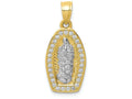 FJC Finejewelers 10k Yellow Gold with with Rhodium CZ Pave Lady Of Guadalupe Charm