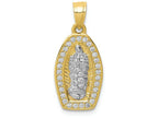 FJC Finejewelers 10k Yellow Gold with with Rhodium CZ Pave Lady Of Guadalupe Charm