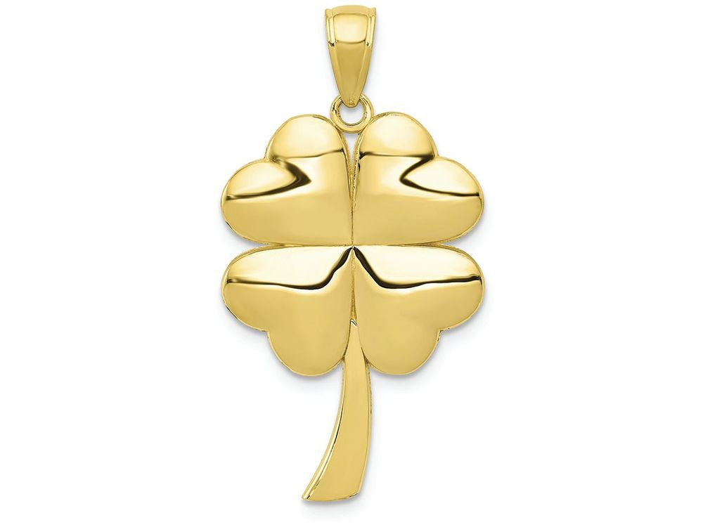 FJC Finejewelers 10k Yellow Gold 4-leaf Clover with Stem Charm