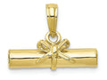 FJC Finejewelers 10k Yellow Gold 3d Diploma Rolled Up Graduation Charm