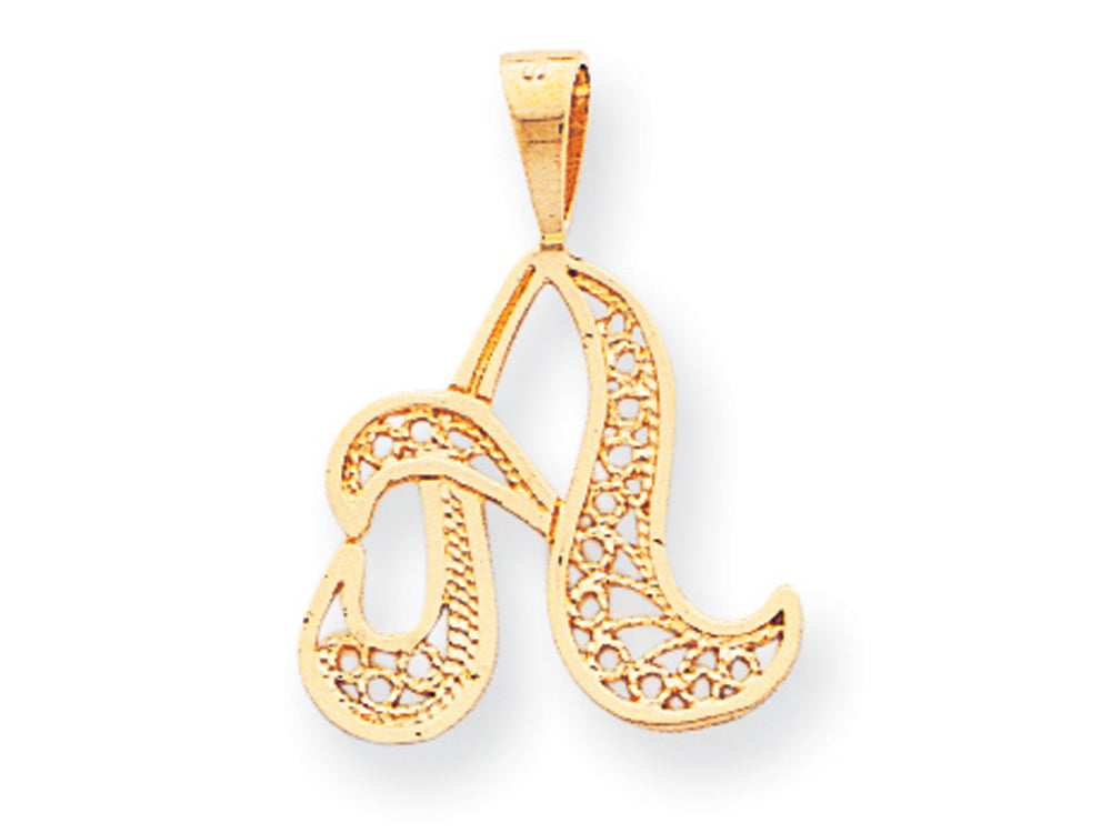 FJC Finejewelers 10k Script Initial A Charm