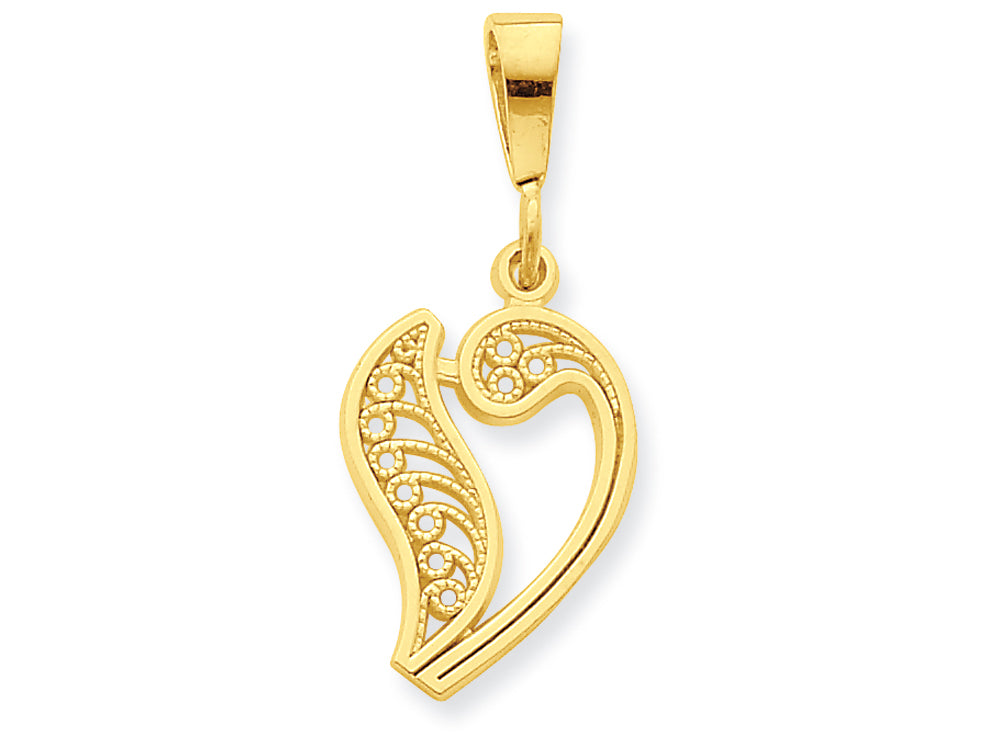 FJC Finejewelers 10k Initial V Charm