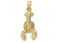 FJC Finejewelers 10k Yellow Gold Moveable Lobster3d Charm