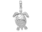 FJC Finejewelers 10k White Gold 3d Moveable Sea Turtle Charm